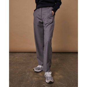 Revolve Dress Addict Pants High Rise Wool Lady-like Business Career Grey 38 NWT